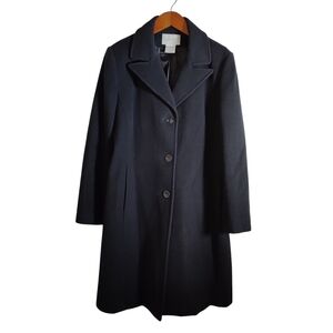 Worthington 100% Wool Knee Length Black Coat Size 8